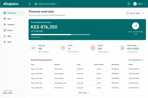 Fees & finance product screenshot