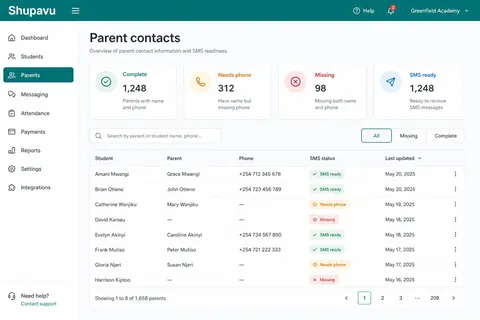 Staff & parents product screenshot