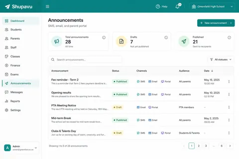 Communications product screenshot